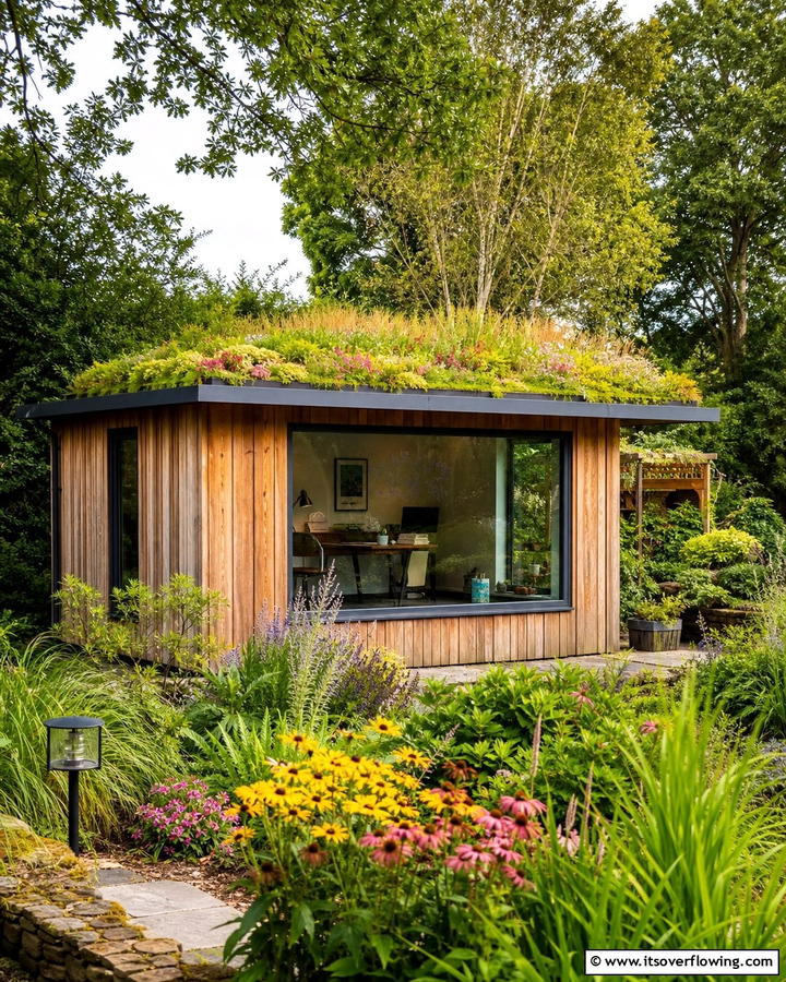 Green Roof Garden Office - 20 Garden Office Ideas for a Productive Outdoor Workspace