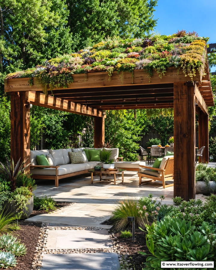 Green Roof Pergola - 25 Patio Pergola Ideas for Stylish Outdoor Living