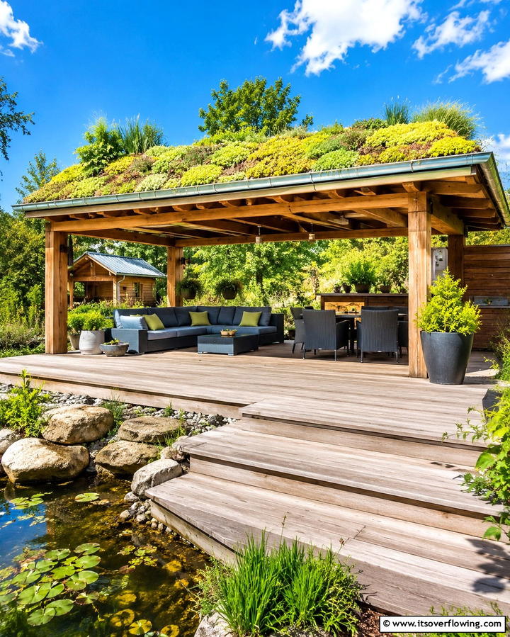Green Roof Pergolas - 25 Pergola Cover Ideas for Stylish Outdoor Living Spaces