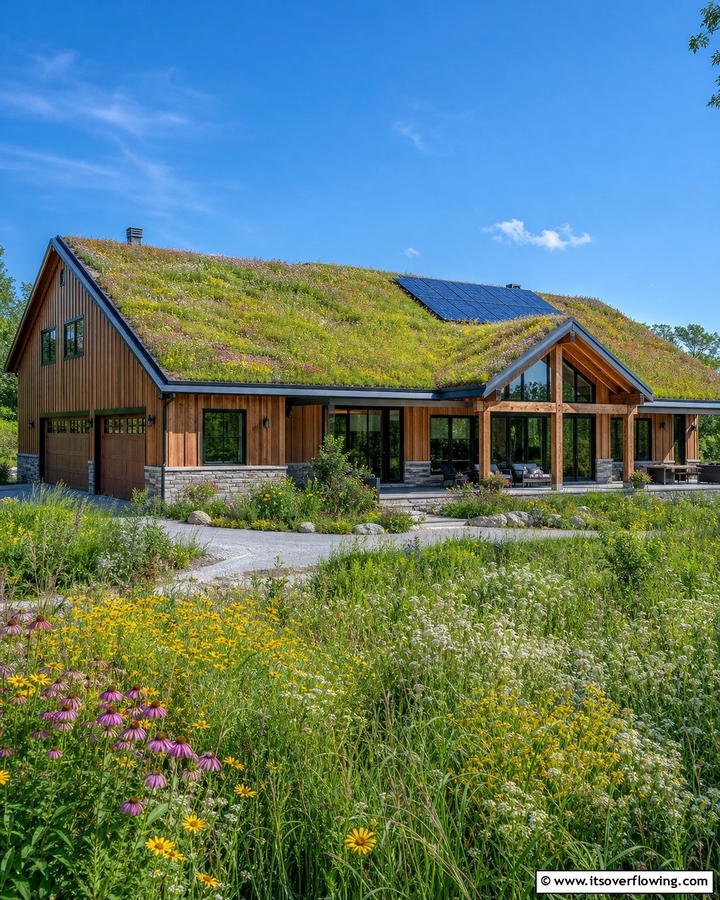 Green Roofing Solutions - 20 Barndominium Exterior Ideas for Curb Appeal