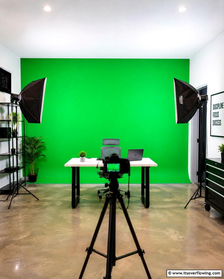 Green Screen Background - 25 Inspiring Content Creator Room Ideas for Productivity