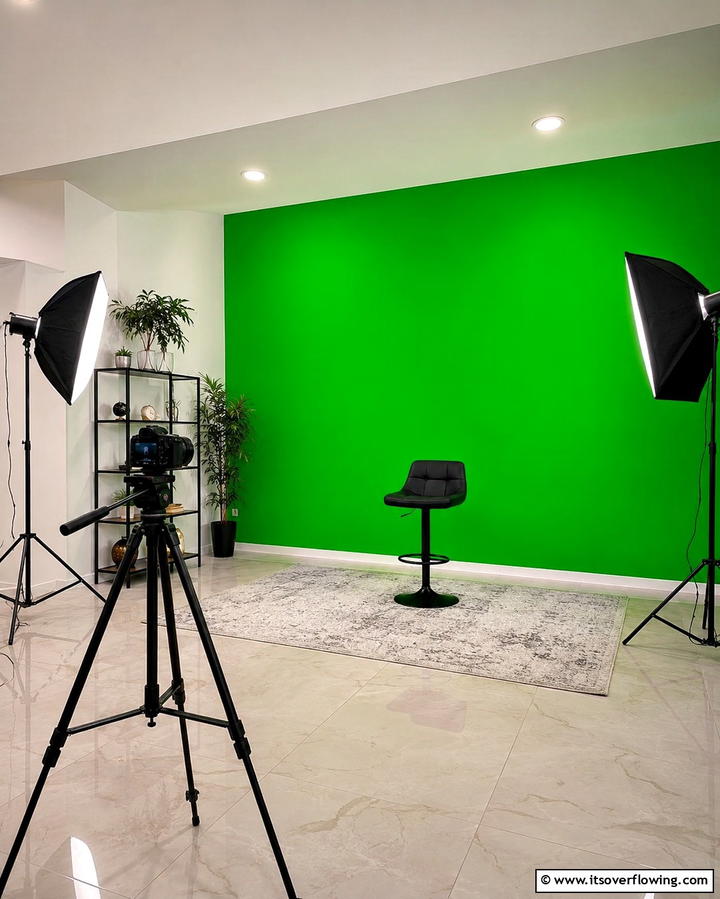 Green Screen Wall - 25 Inspiring Content Creator Room Ideas for Productivity
