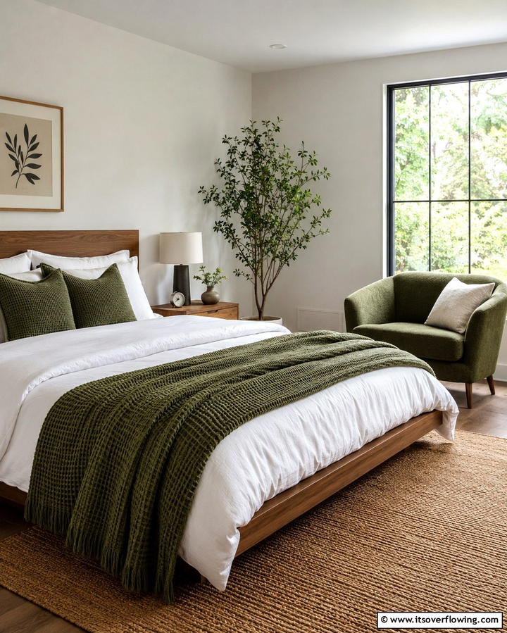 Green Throw Blankets for Cozy Layers - 30 Green Bedroom Decor Ideas for Calming Retreats