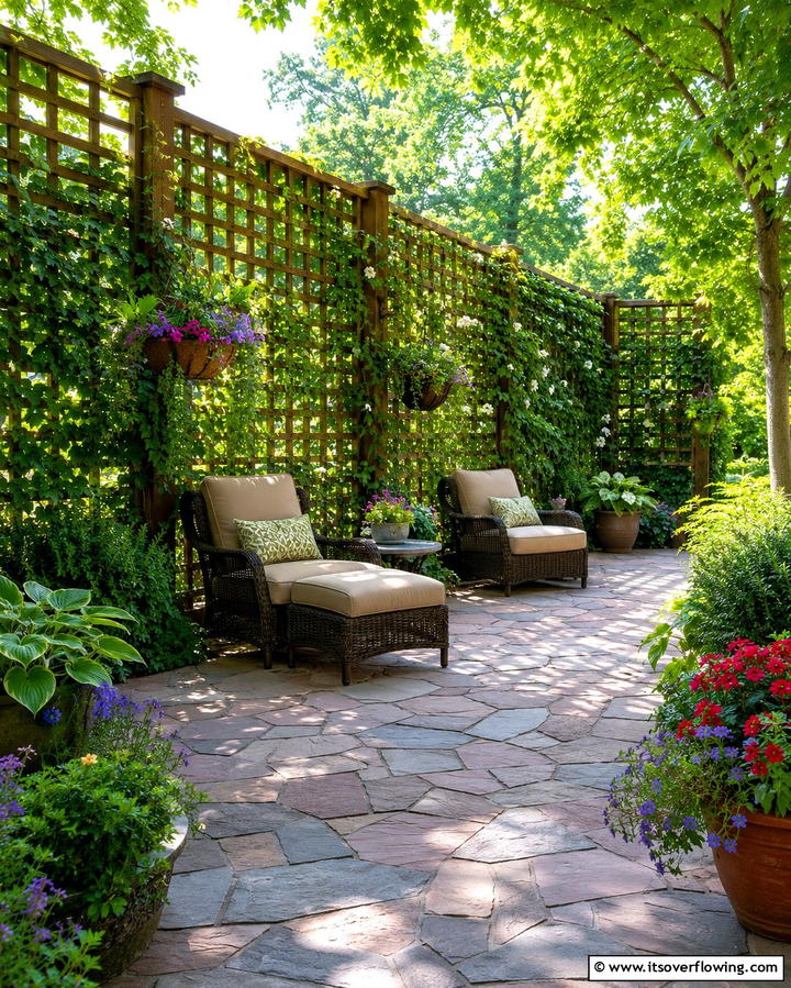 Green Trellis Privacy - 30 Private Deck Ideas for Secluded Outdoor Relaxation Zones