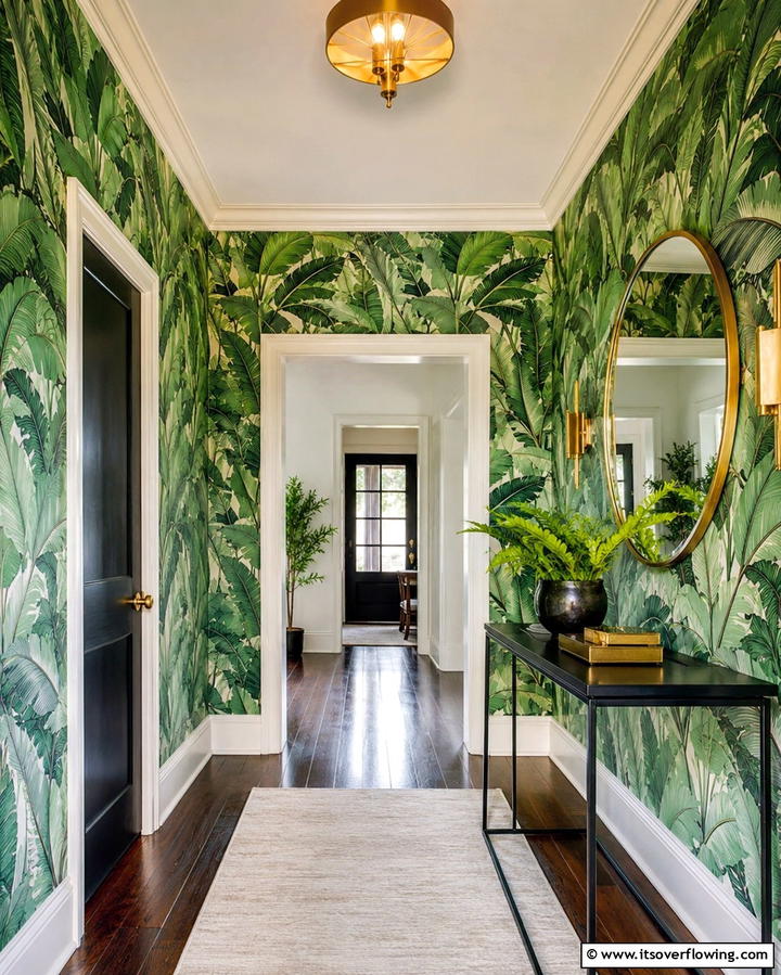 Green Wallpaper - 25 Green Hallway Ideas for a Fresh and Inviting Home