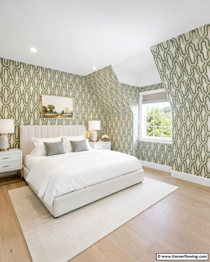 Green and Beige Wallpaper - 25 Serene Green and Beige Bedroom Design Ideas