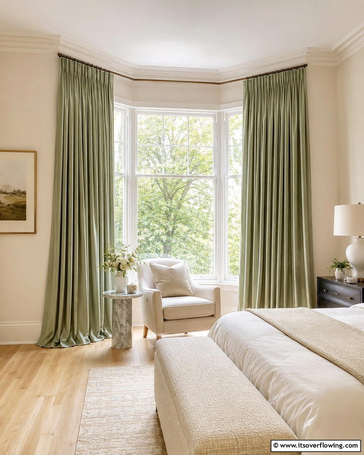 Green and Gold Accents - 25 Light Green Bedroom Ideas for a Fresh and Calming Space
