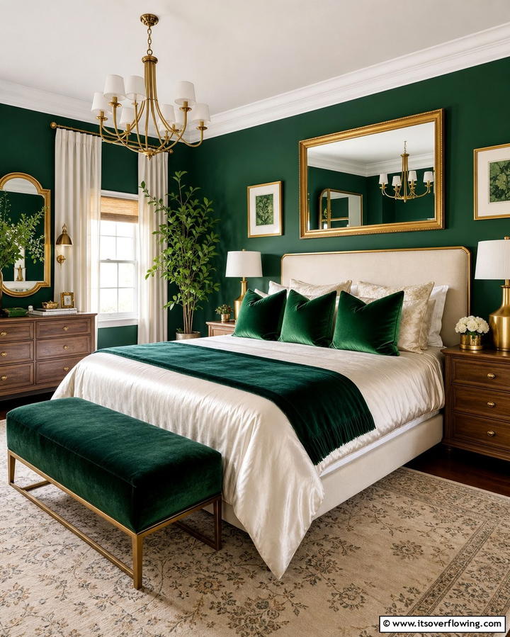 Green and Gold Color SchemeExact - 25 Emerald Green Bedroom Ideas for a Luxurious Feel