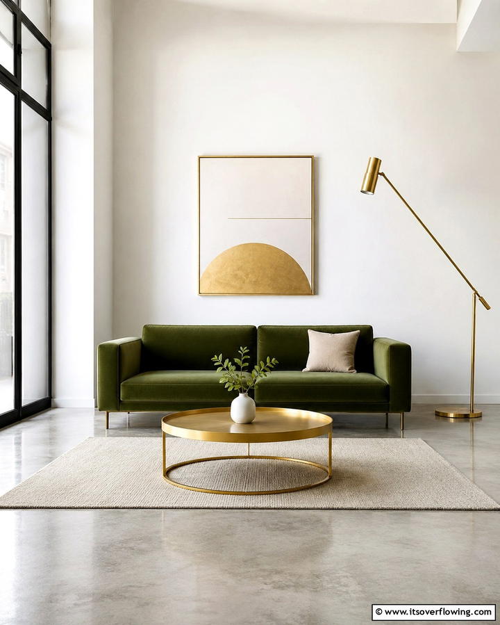 Green and Gold Minimalist Decor - 25 Green and Gold Living Room Ideas for Luxury