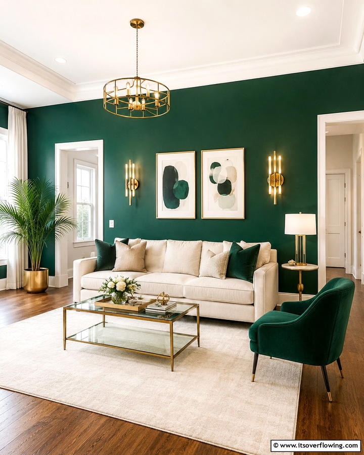 Green and Gold Throw Pillows - 25 Green and Gold Living Room Ideas for Luxury