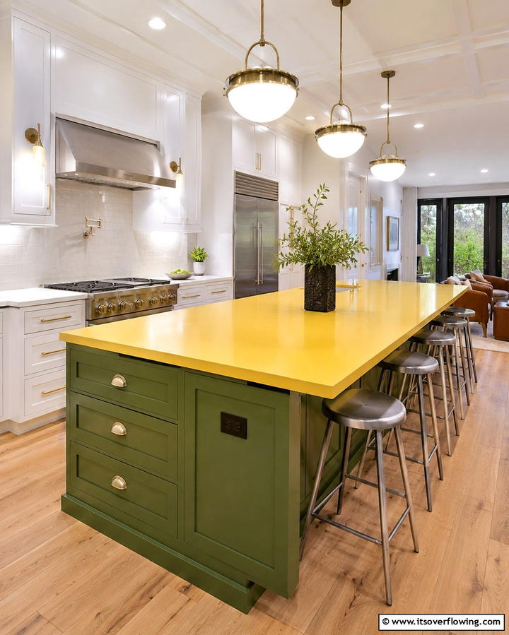 Green and Yellow Kitchen IslandExact - 25 Green and Yellow Kitchen Ideas for Freshness