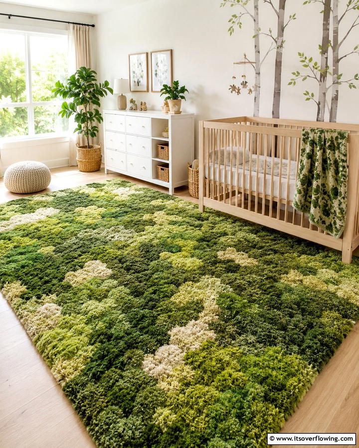 Greenery Inspired Rugs - 25 Woodland Nursery Ideas for a Nature-Inspired Room