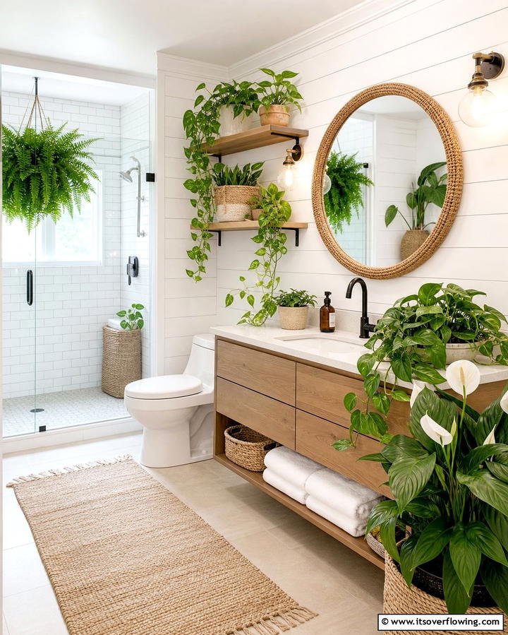 Greenery Integration - 25 Bathroom Remodel Ideas for a Fresh New Look