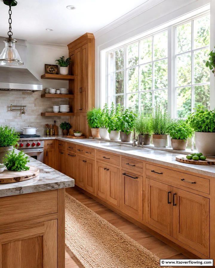 Greenery and Indoor Herb Gardens - 25 Earthy Kitchen Ideas for a Natural Look