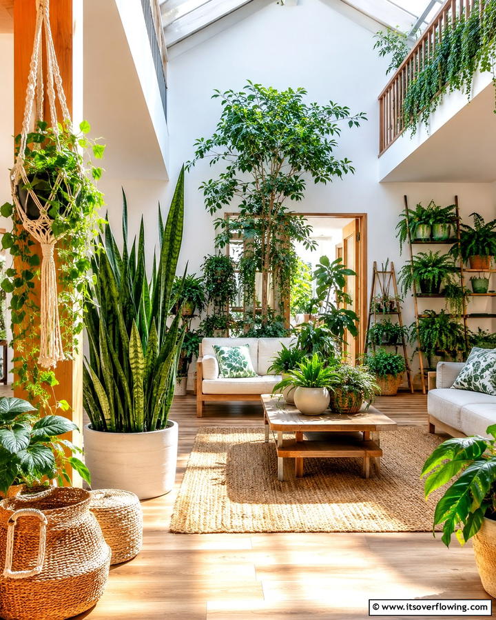 Greenery and Indoor Plants - 30 Serene Zen Living Room Ideas for Mindfulness