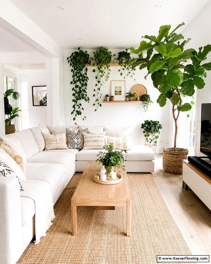 Greenery and Indoor Plants - 25 Magnolia Living Room Ideas for Timeless Elegance