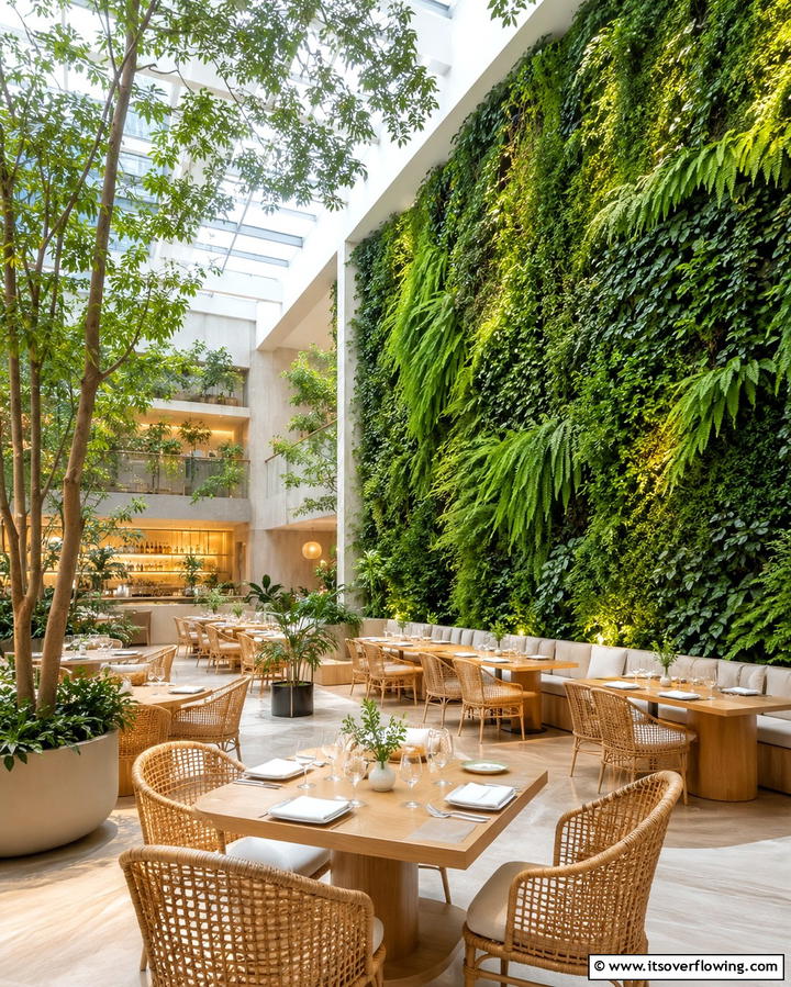 Greenery and Living Walls for Freshness - 25 Restaurant Interior Design Ideas for a Unique Ambiance