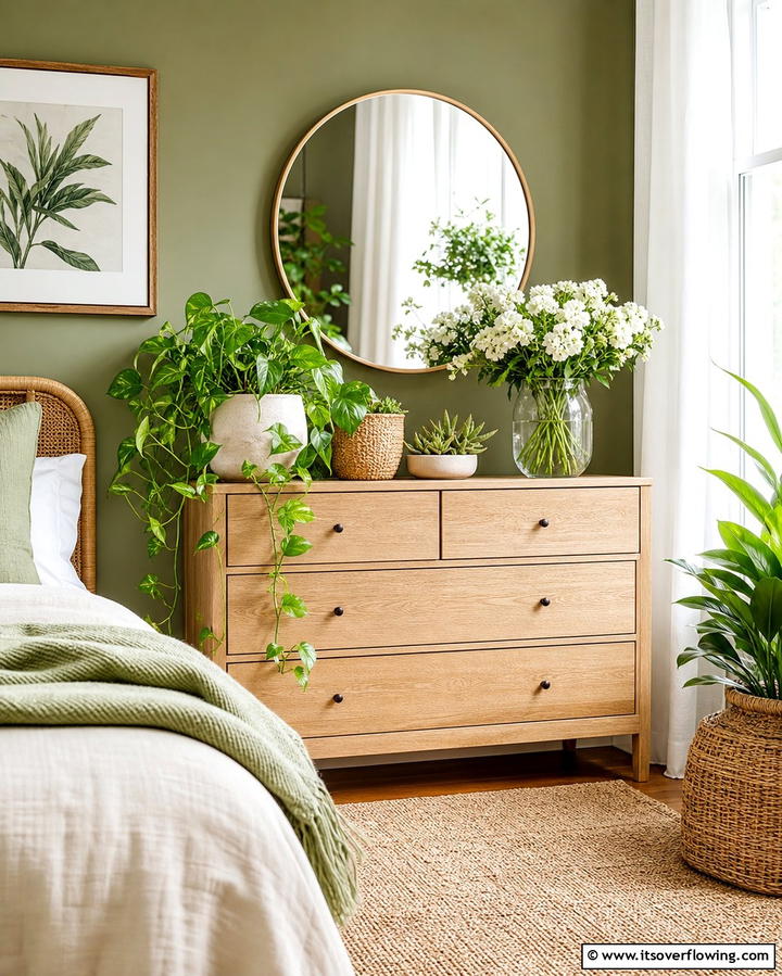 Greenery and Plants - 25 Dresser Decor Ideas to Transform Your Bedroom