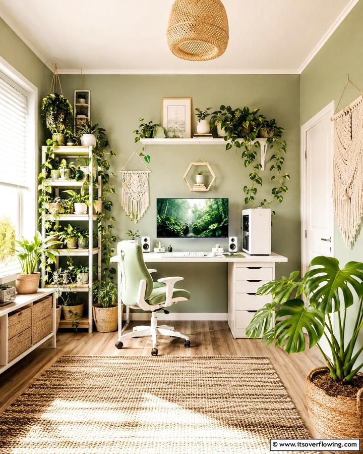 Greenery and Plants - 25 Gamer Girl Room Ideas for a Fun and Stylish Space
