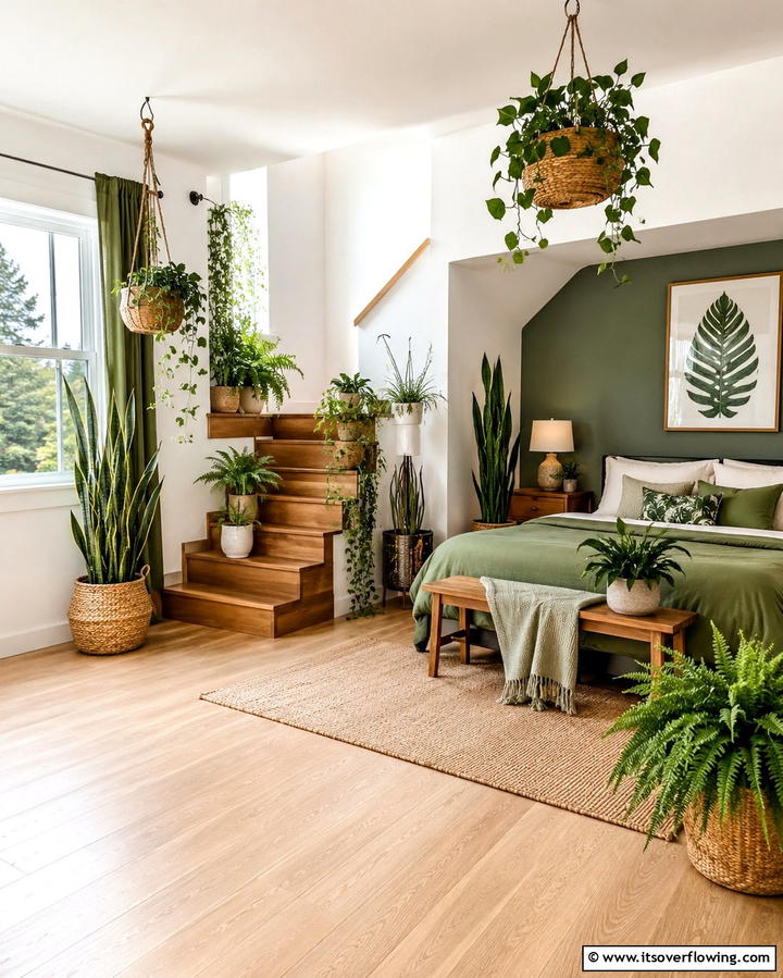 Greenery and Potted Plants - 30 Forest-Themed Bedroom Ideas for Nature-Inspired Retreats