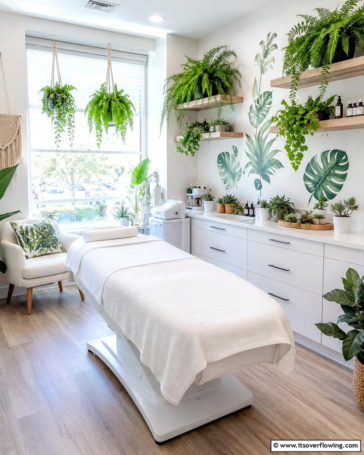 Greenery for a Natural TouchExact - 25 Esthetician Room Ideas for a Relaxing and Professional Space
