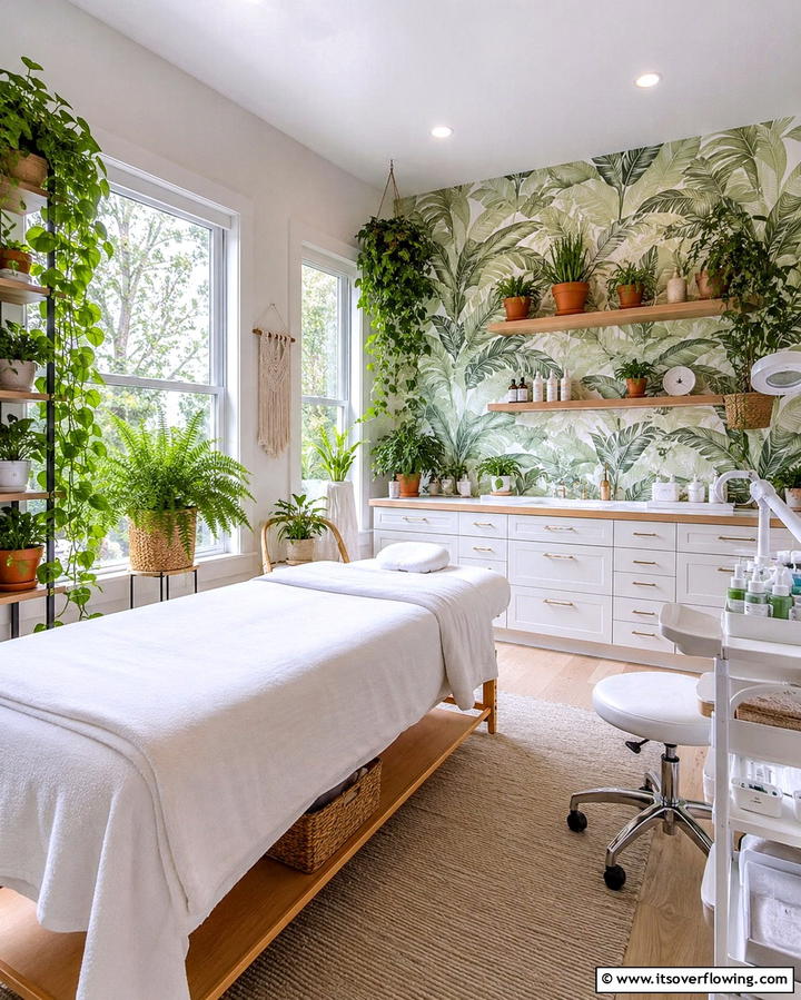 Greenery for a Natural TouchOne - 25 Esthetician Room Ideas for a Relaxing and Professional Space