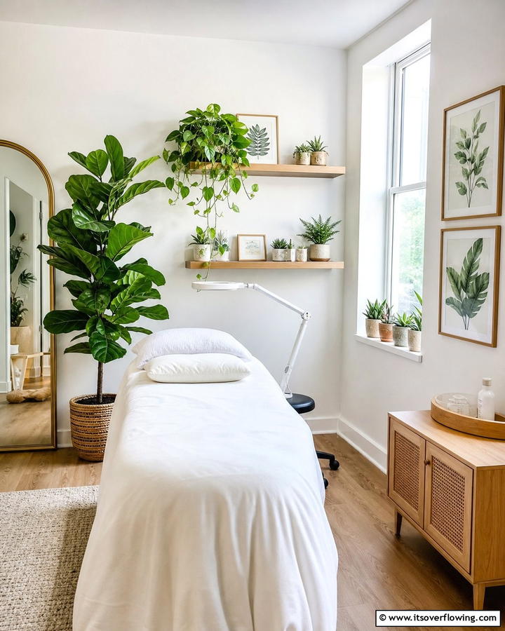 Greenery with Indoor Plants - 20 Lash Room Ideas for a Stunning Beauty Space