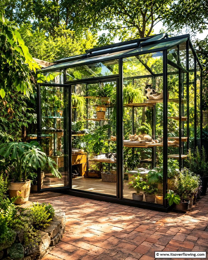 Greenhouse Catios - 25 Outdoor Catio Ideas for Your Feline Friends