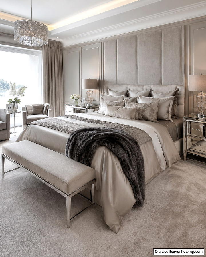 Greige Bedding for a Luxurious Feel - 25 Greige Interior Design Ideas for a Timeless Home