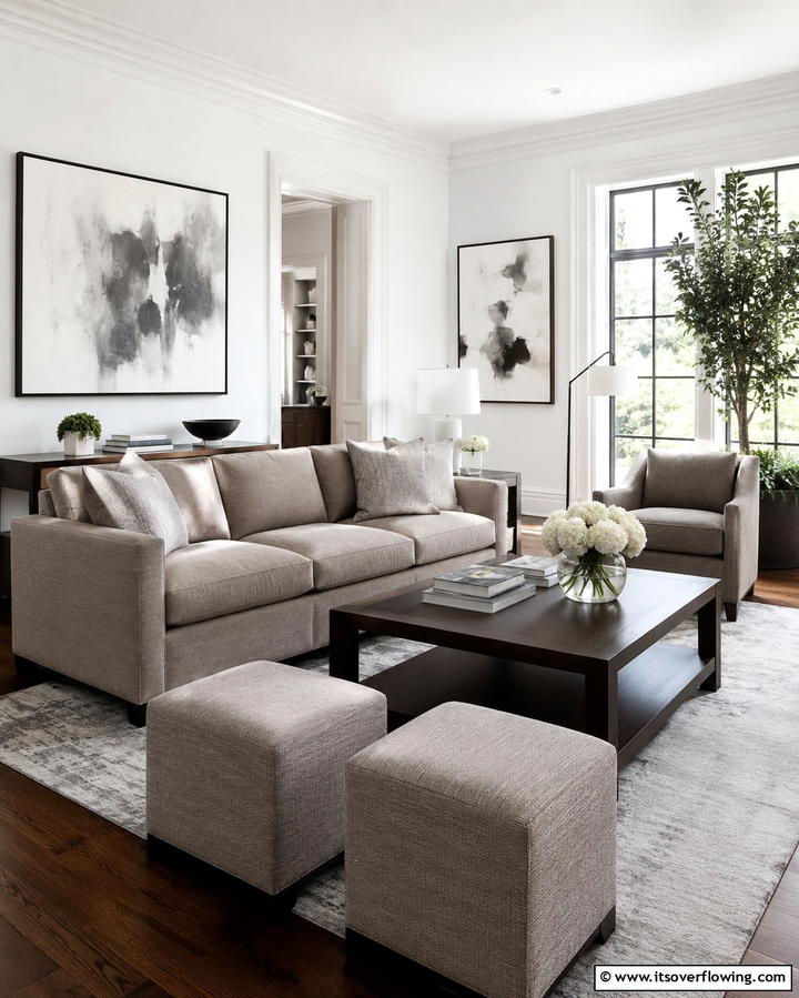 Greige Upholstery for Versatile Furniture - 25 Greige Interior Design Ideas for a Timeless Home