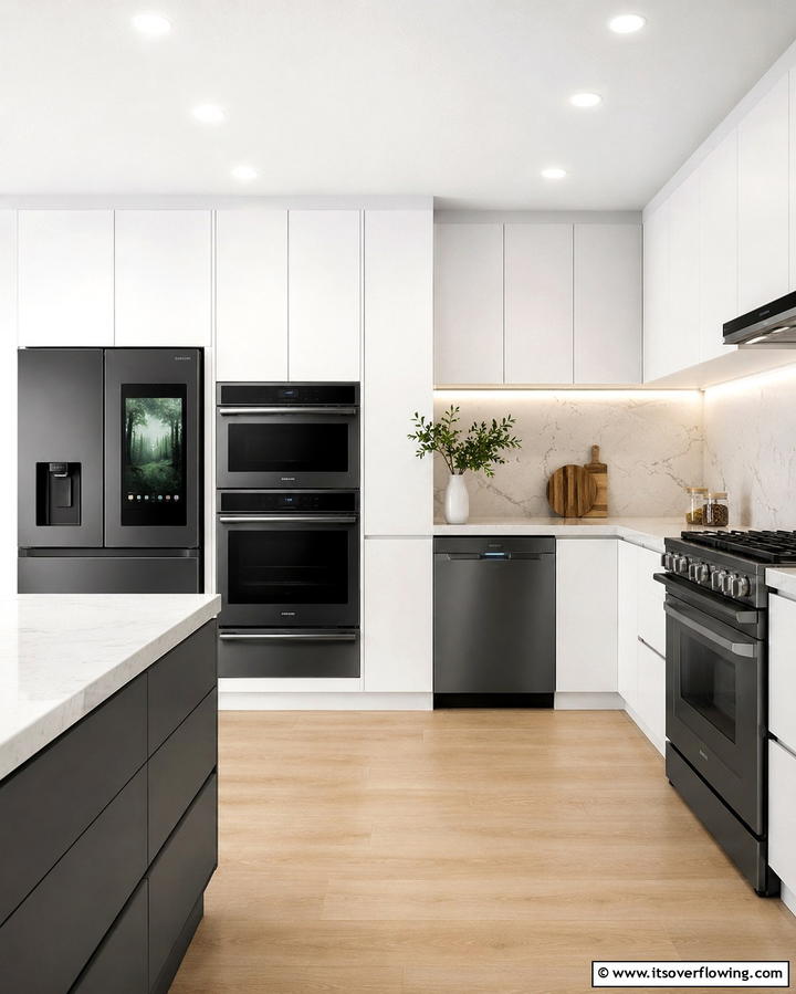 Grey Appliances with White Cabinets - 25 Grey and White Kitchen Ideas for a Classic Look
