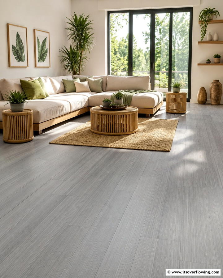 Grey Bamboo Flooring for Eco Friendly StyleOne - 30 Grey Flooring Living Room Ideas for Modern Elegance