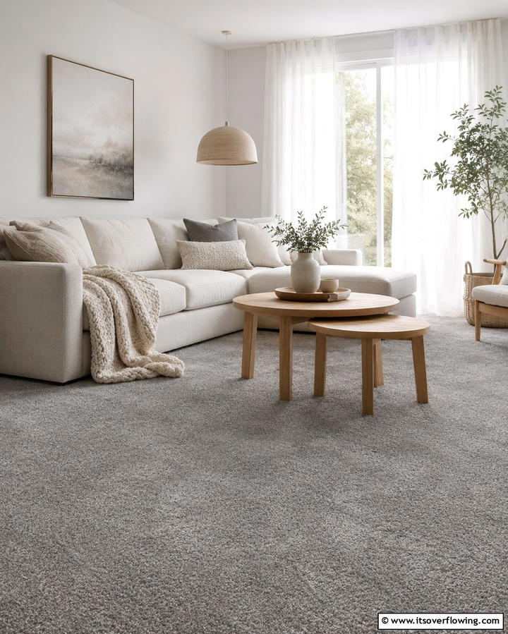 Grey Carpet Flooring for Cozy Comfort - 30 Grey Flooring Living Room Ideas for Modern Elegance