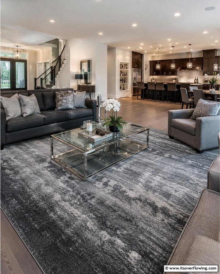 Grey Carpet in Monochromatic Living Rooms - 30 Grey Carpet Living Room Ideas for Cozy Neutral Spaces