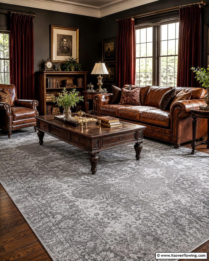 Grey Carpet in Vintage Inspired Living Rooms - 30 Grey Carpet Living Room Ideas for Cozy Neutral Spaces