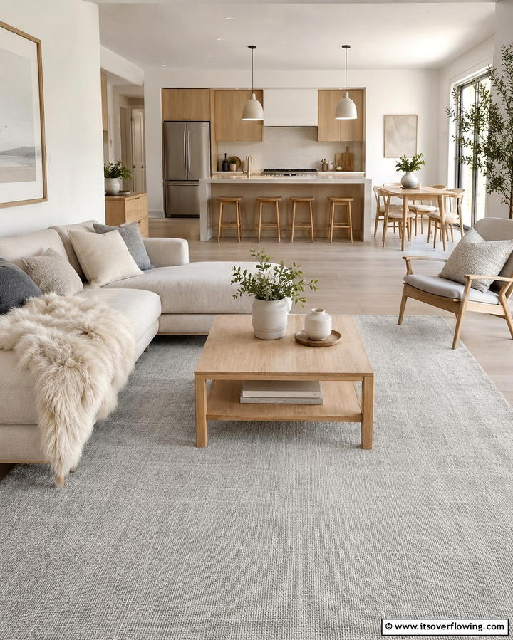 Grey Carpet with Scandinavian Design - 30 Grey Carpet Living Room Ideas for Cozy Neutral Spaces