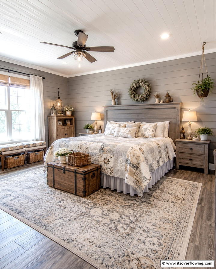 Grey Shiplap Style - 25 Elegant Grey Headboard Bedroom Ideas for a Calm Space