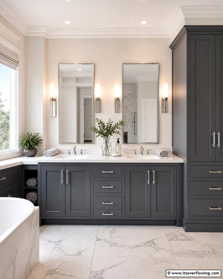 Grey Vanity Units - 25 Grey Bathroom Ideas for a Timeless and Elegant Look