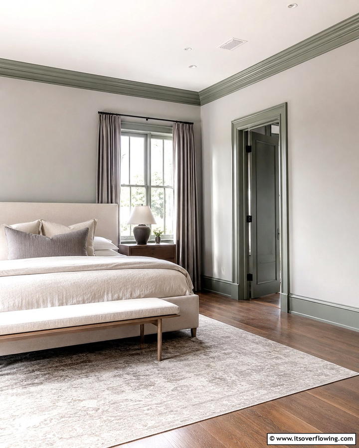 Grey Walls with Sage Green Trim - 25 Sage Green and Grey Bedroom Ideas for a Serene Retreat