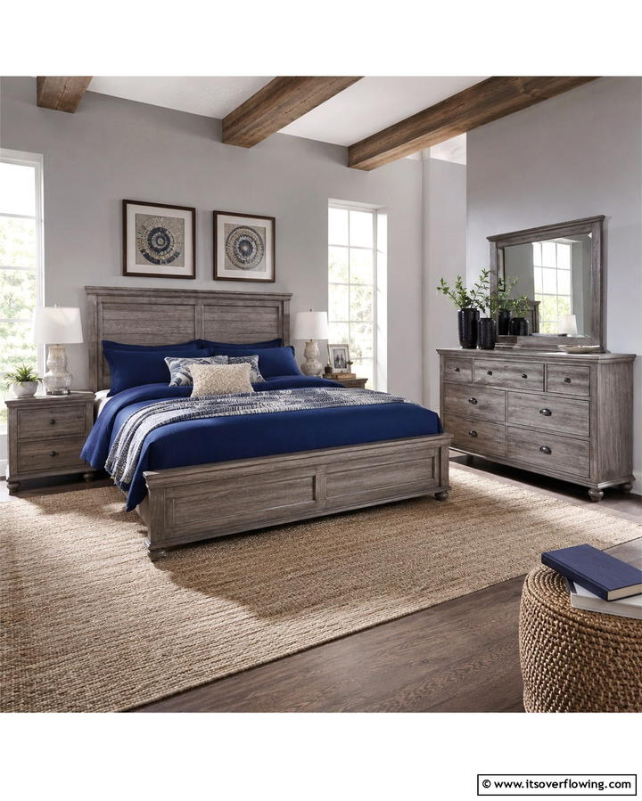 Grey Washed Wood Furniture - 25 Navy Blue and Grey Bedroom Ideas for Modern Style