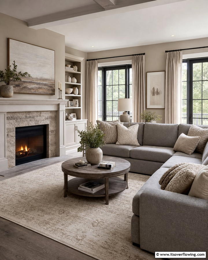 Grey and Beige Blend - 25 Grey Living Room Ideas- Stylish & Modern Designs