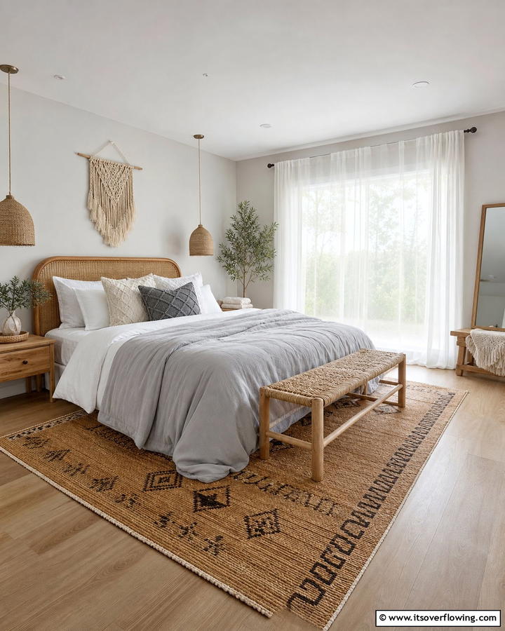 Grey and White Bedding for Subtle Contrast - 20 Grey Boho Bedroom Ideas for a Cozy Vibe