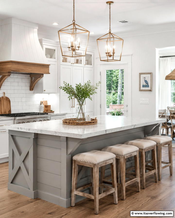 Grey and White Kitchen Island - 25 Grey and White Kitchen Ideas for a Classic Look