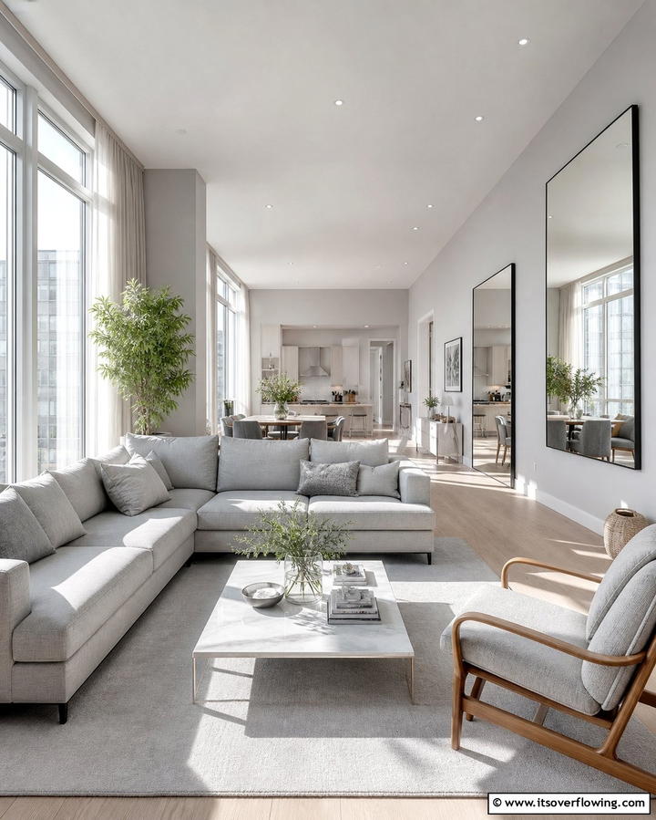 Grey with Natural Light - 25 Grey Living Room Ideas- Stylish & Modern Designs