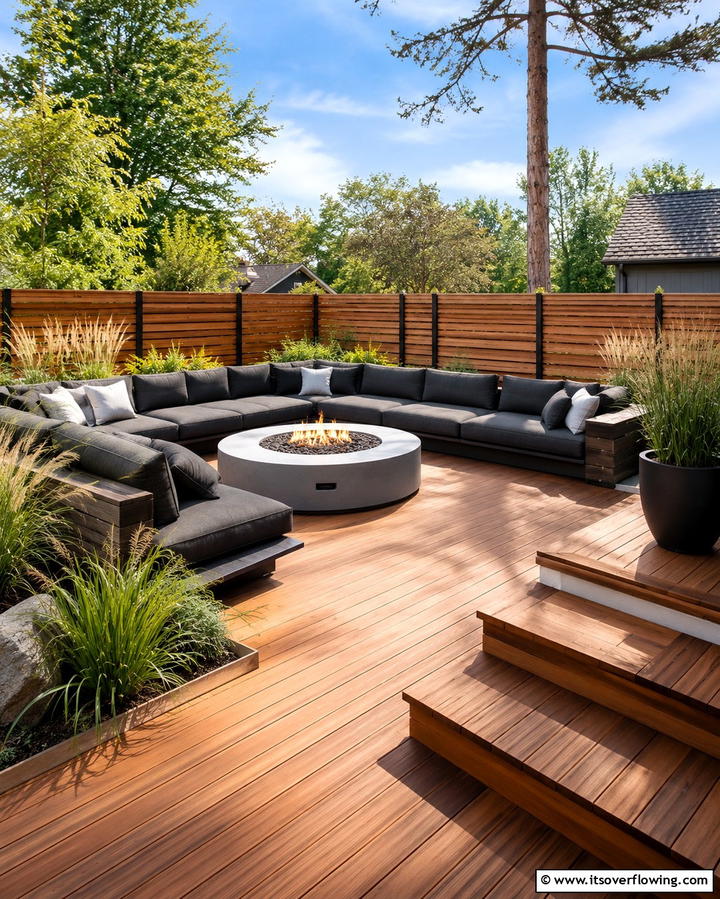 Ground Deck with Fire PitExact - 25 Ground Level Deck Ideas for Easy Outdoor Living