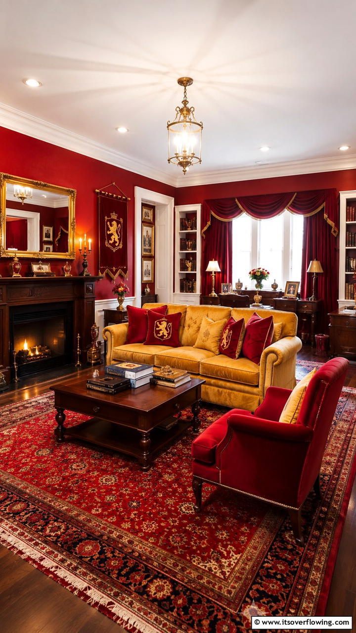 Gryffindor Inspired Color Palette - 30 Harry Potter Decor Ideas- Magical Themed Room Designs