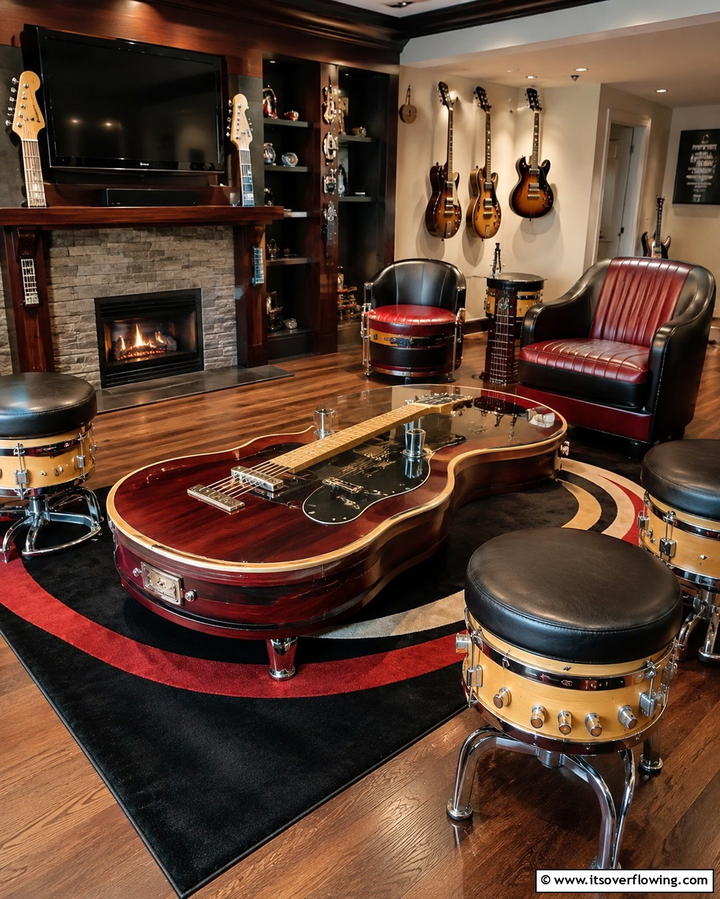 Guitar Inspired Furniture - 25 Guitar Room Ideas for Music Lovers