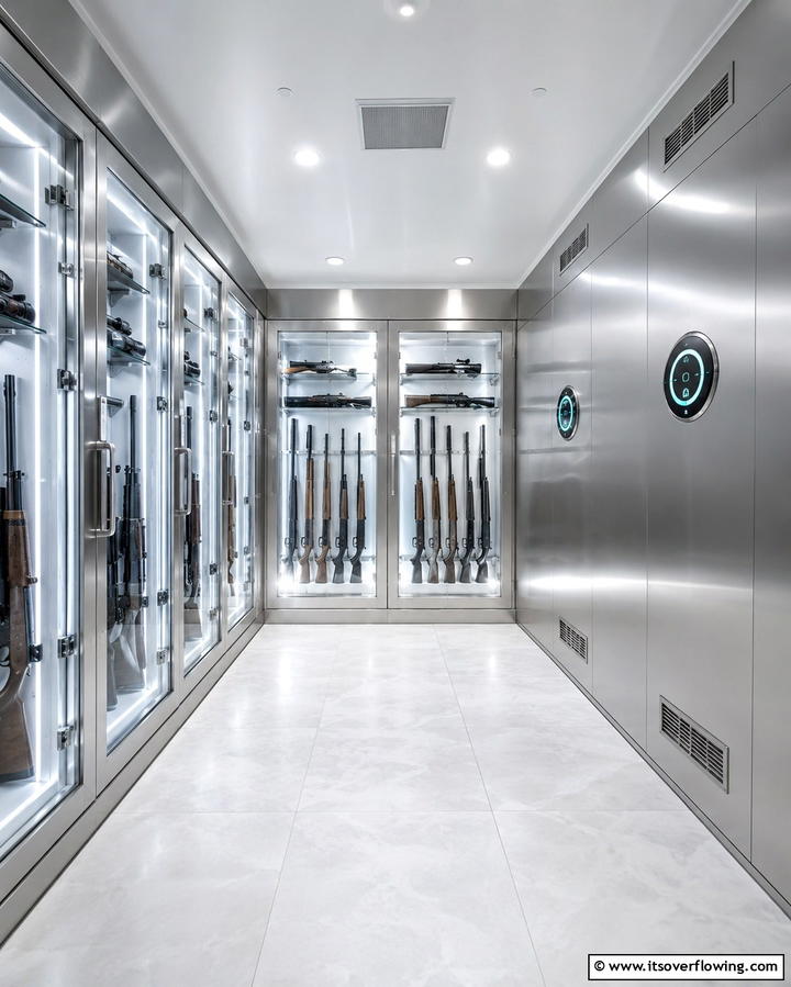 Gun Room with Climate Controlled Storage - 25 Gun Room Ideas for Secure and Stylish Storage