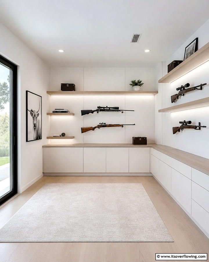 Gun Room with Minimalist Design - 25 Gun Room Ideas for Secure and Stylish Storage