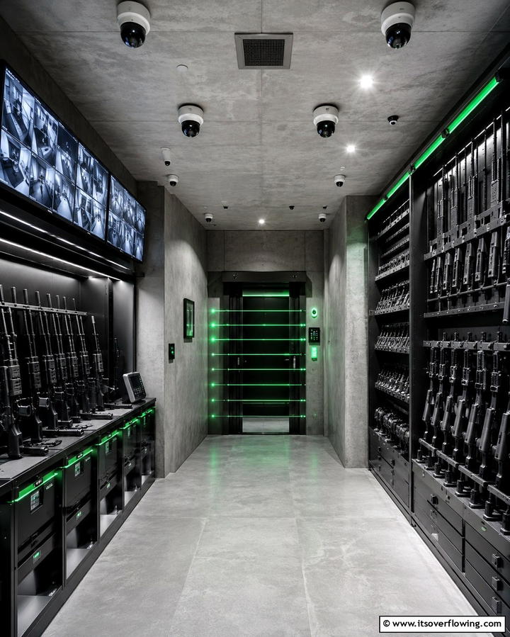 Gun Room with Surveillance System - 25 Gun Room Ideas for Secure and Stylish Storage